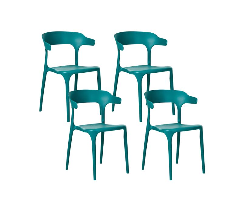 Lot De 4 Chaises De Jardin Gubbio Bleu Paon