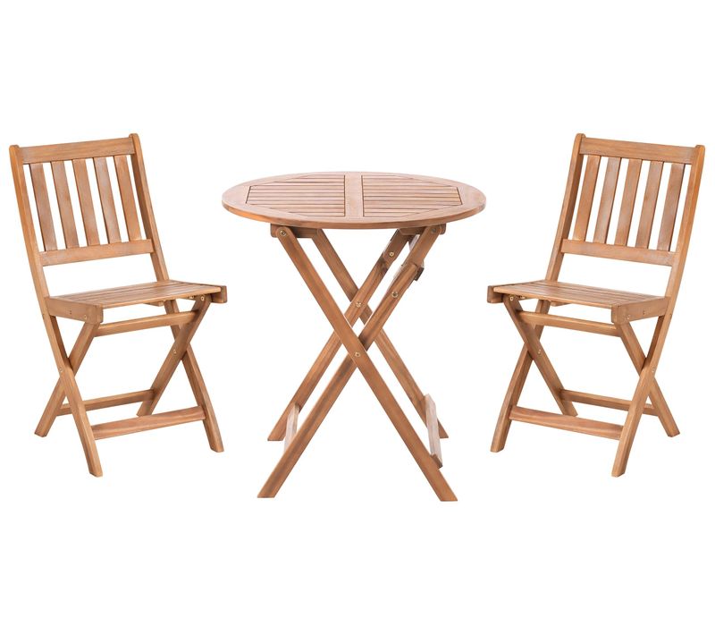 Ensemble Bistrot Pliant Febbio Bois D'acacia Certifié Marron