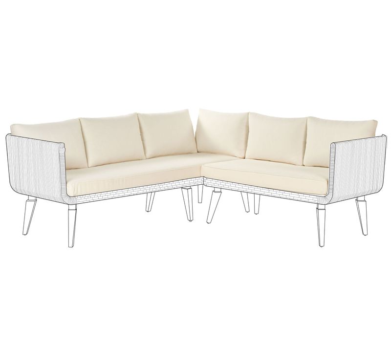 Ensemble De Housses De Coussins D'extérieur Alcamo Beige Clair