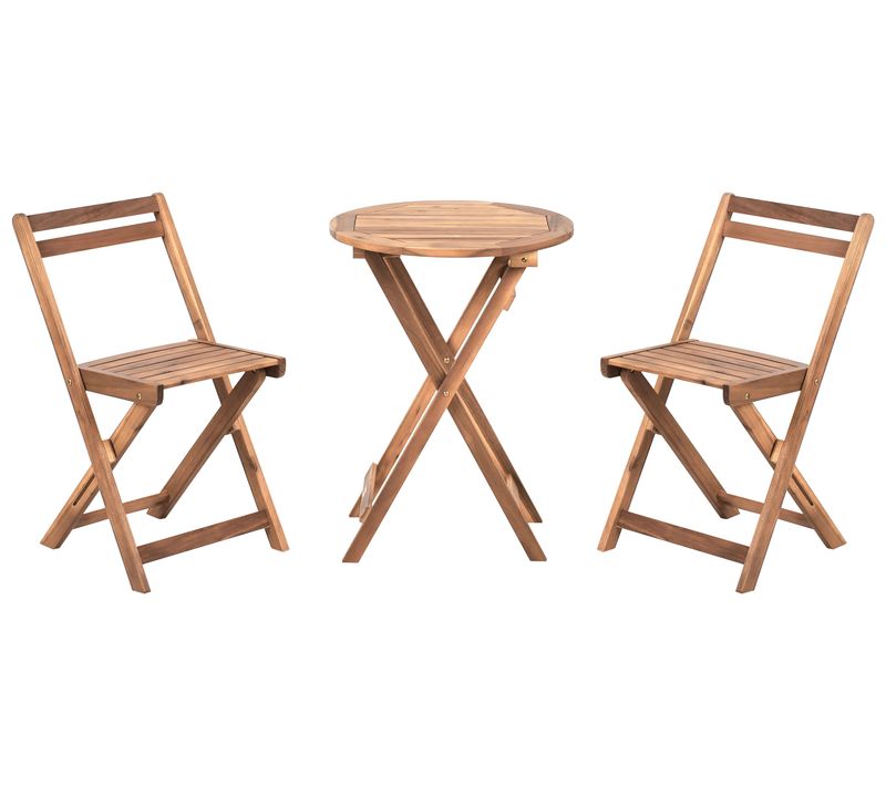 Ensemble Bistrot Pliant Sacile Acacia Marron