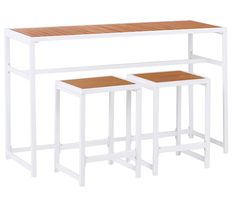 Ensemble De Bar De Jardin 2 Places Avetrana Métal Marron/blanc