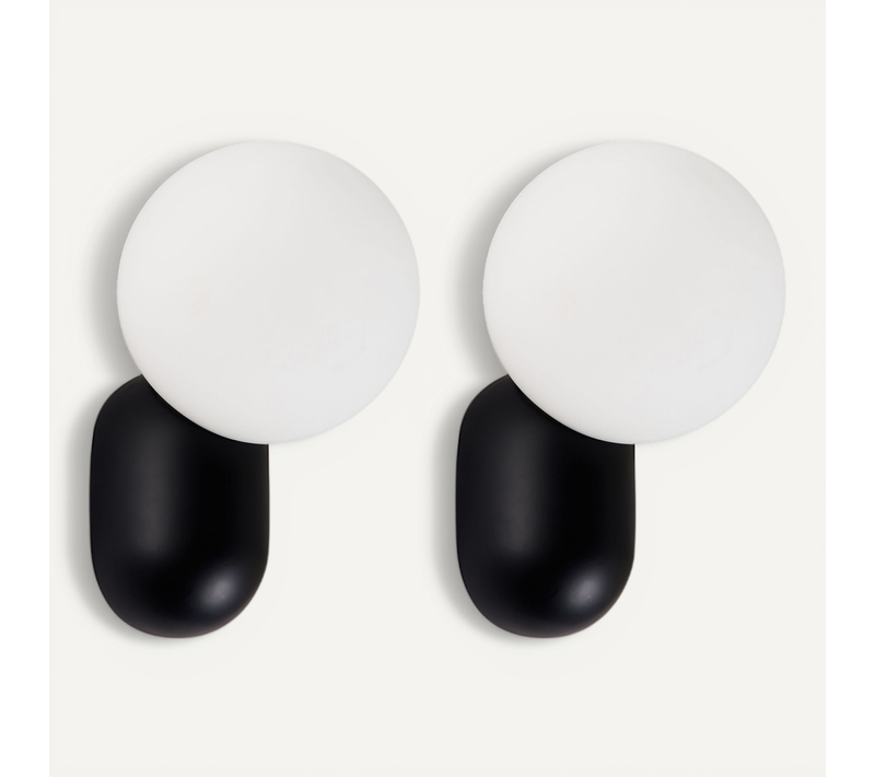 Lot De 2 Lampes Murales Helme Noir