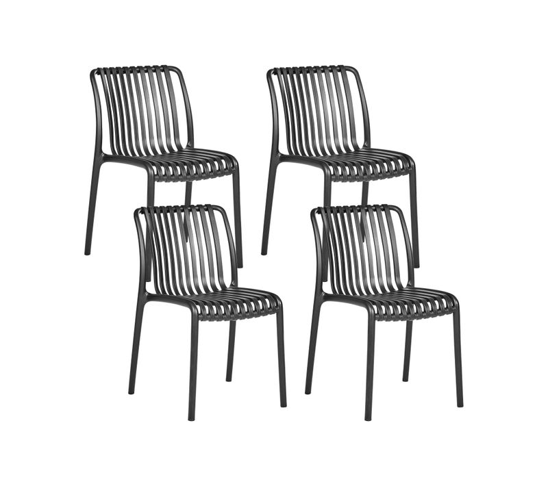 Lot De 4 Chaises De Jardin Ariccia Noir
