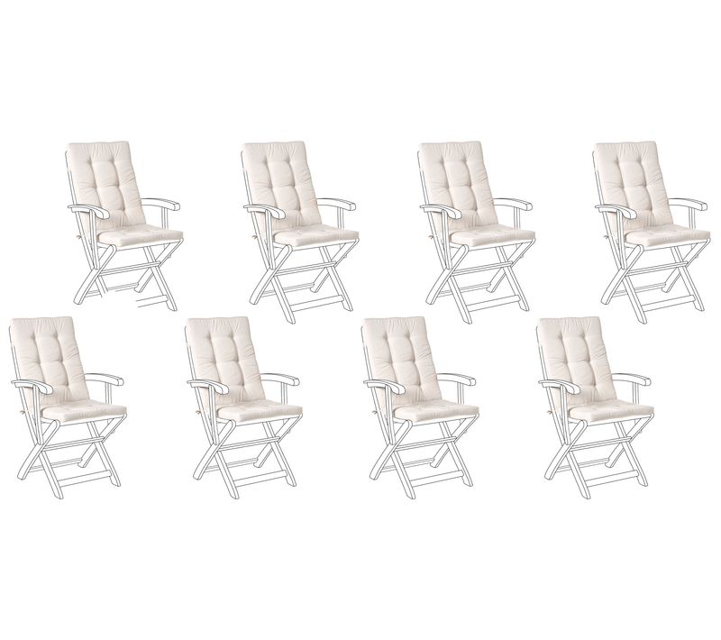 Lot De 8 Coussins De Jardin Maui Premium Beige Clair