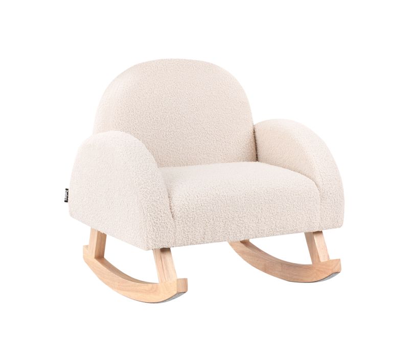 Chaise à Bascule Pour Enfants Hug Bouclé Beige Clair