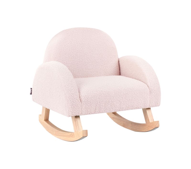 Chaise à Bascule Pour Enfants Hug Bouclé Rose Pastel