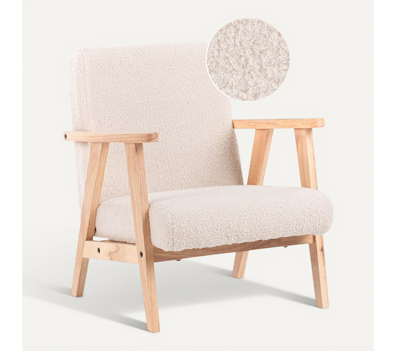 Fauteuil Pour Enfants Linde Bouclé Beige Clair