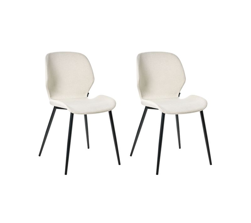 Lot De 2 Chaises De Conférence Holland Tissu Beige Clair