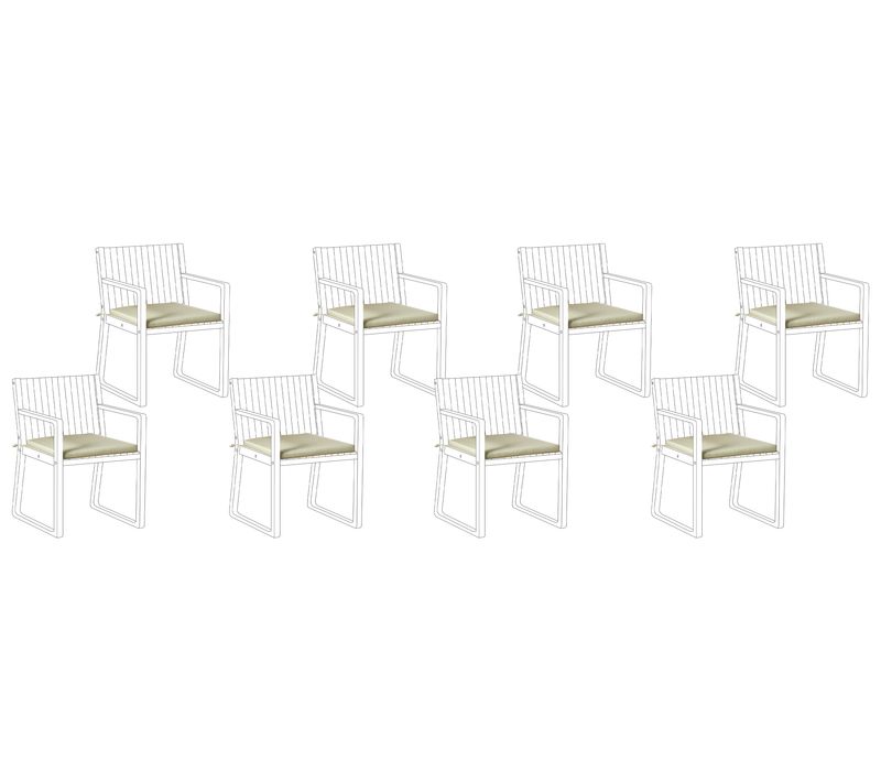 Lot De 8 Coussins Pour Chaises De Jardin Sassari Premium 46 X 46 Cm Vert Clair