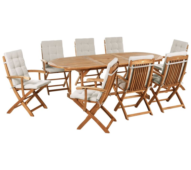 Salle à Manger De Jardin 8 Places Maui Premium Acacia Taupe