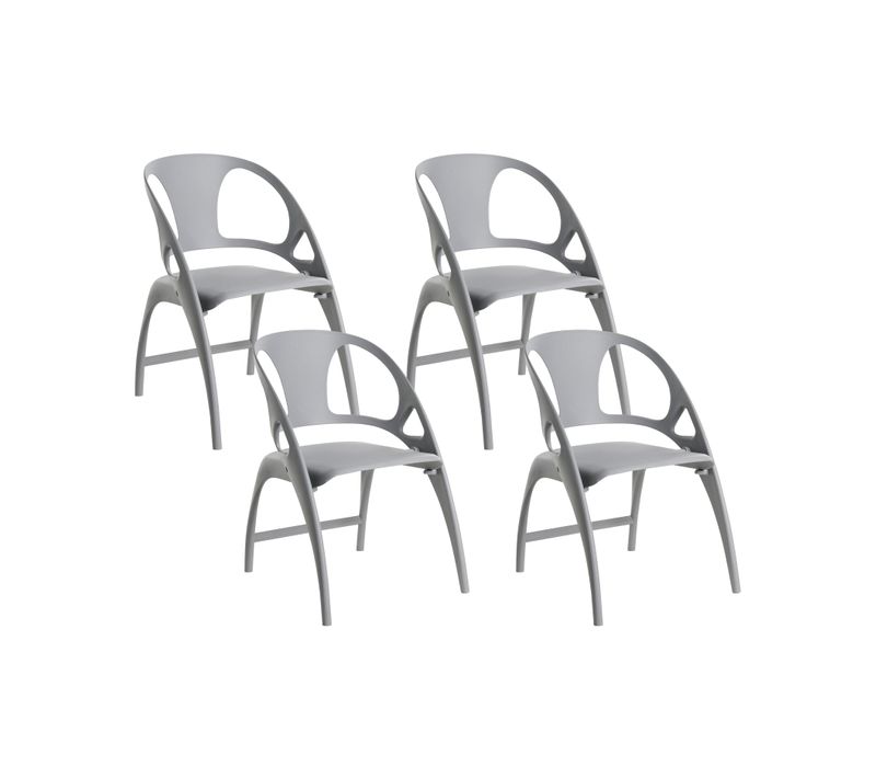 Lot De 4 Chaises De Jardin Nemi Pliant Gris