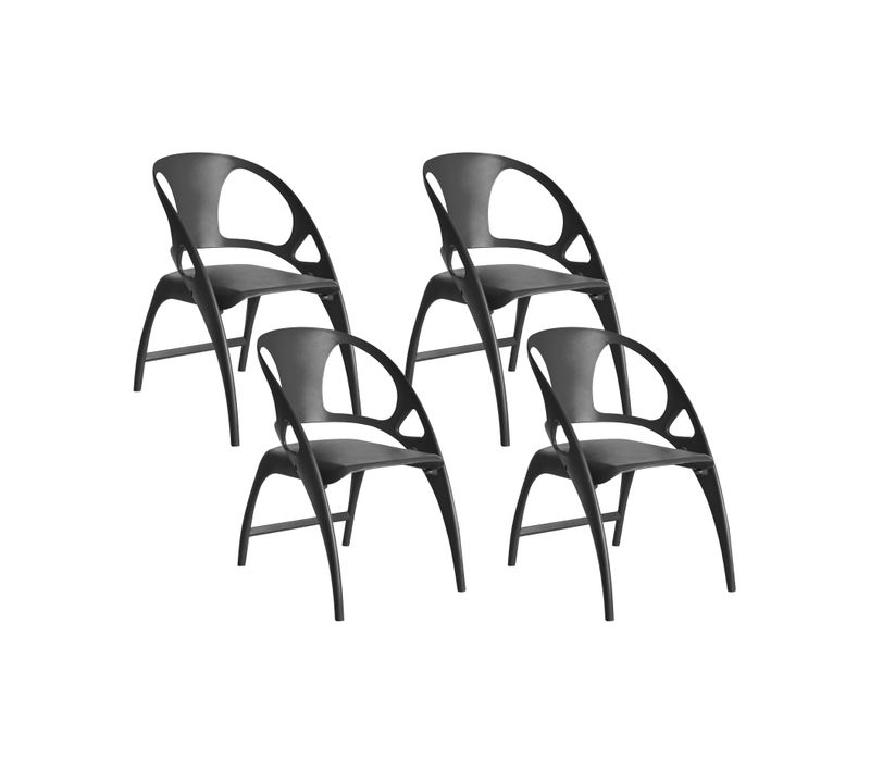 Lot De 4 Chaises De Jardin Nemi Pliant Noir