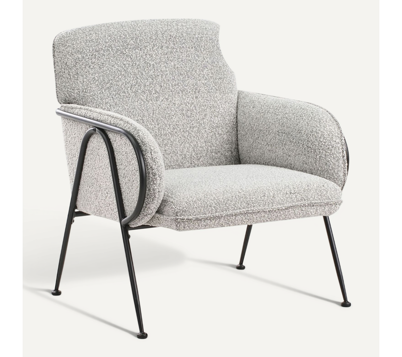 Fauteuil Trysnes Tissu Noir/blanc