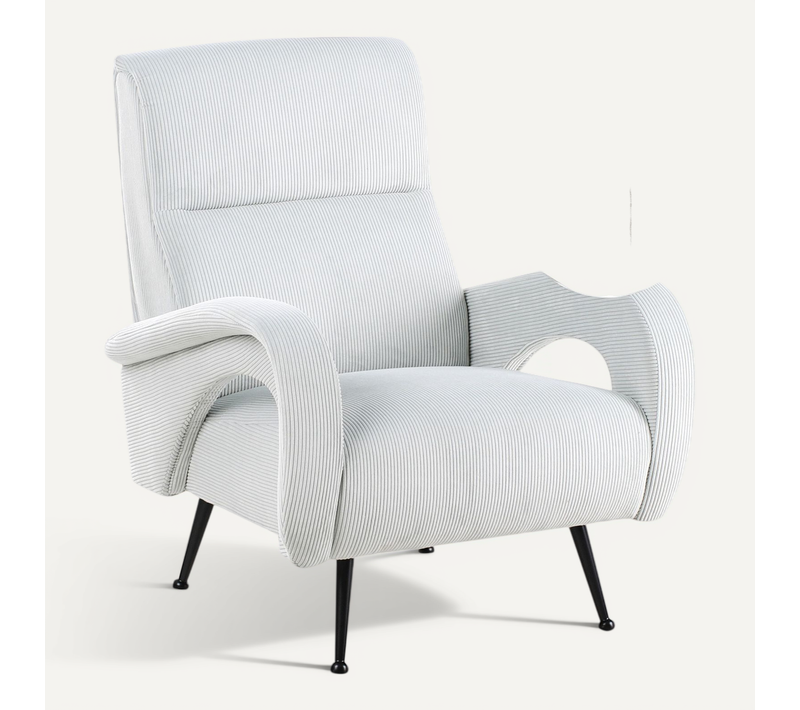 Fauteuil Svalov Velours Côtelé Vert Menthe