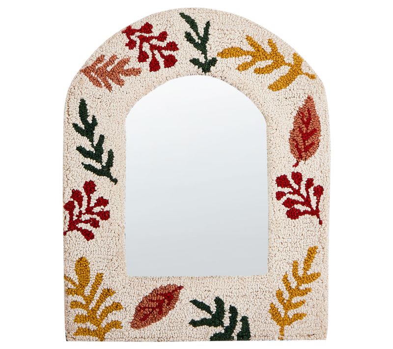 Miroir Kutaisi 40 Cm 50 Cm Coton Blanc Cassé