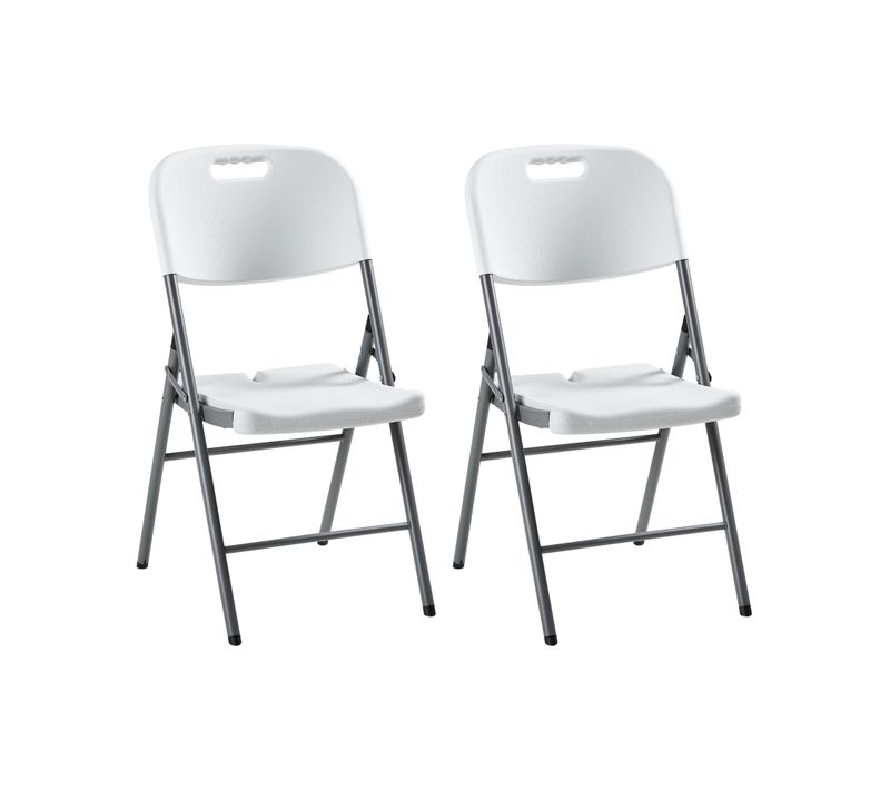 Lot De 2 Chaises De Jardin Cugnoli Pliant Blanc