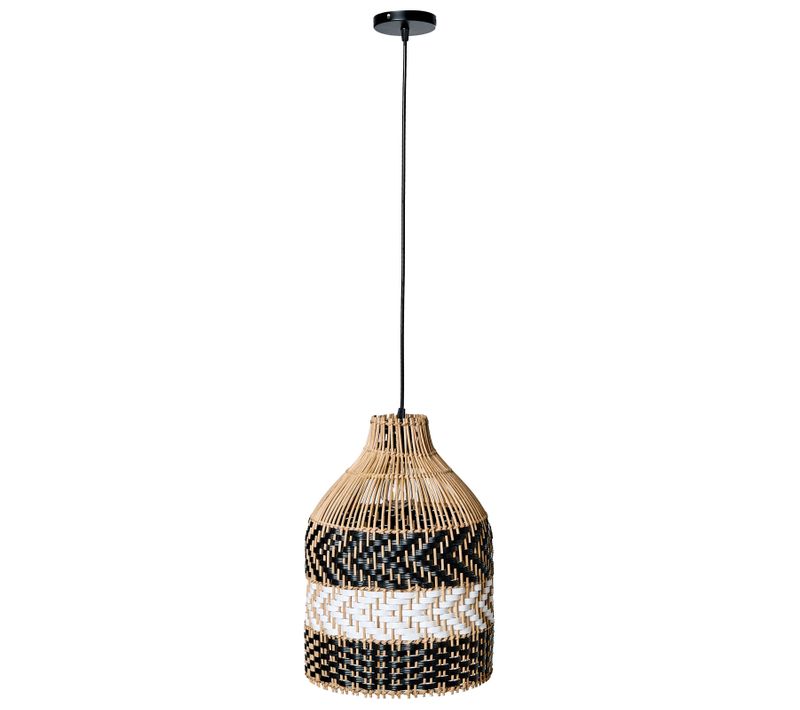 Lampe Suspension Turabo Rotin Noir/blanc