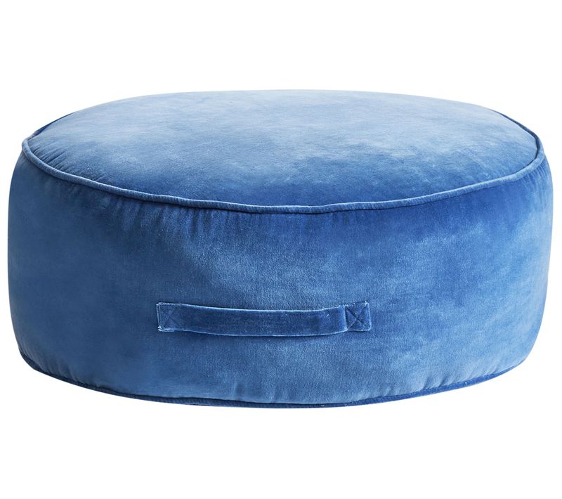 Pouf Yulle Velours Bleu