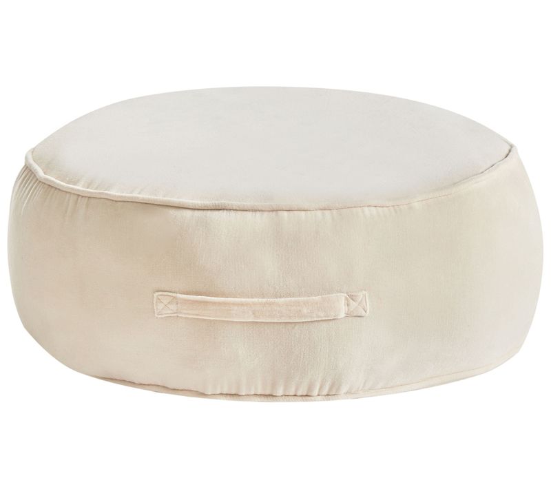 Pouf Yulle Velours Beige Clair