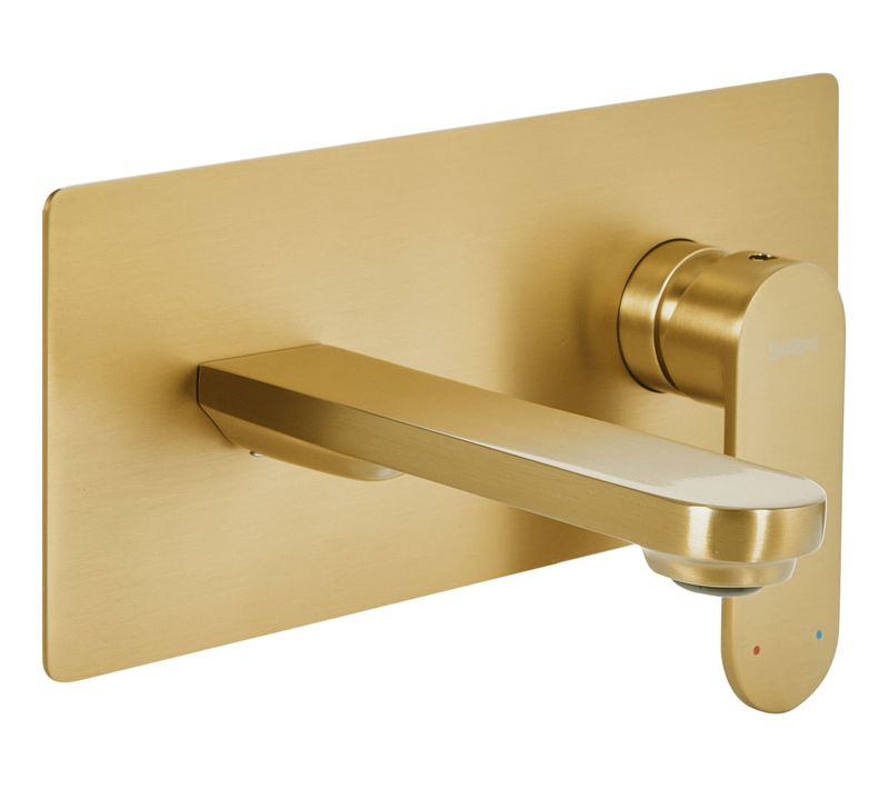 Robinet De Lavabo Mural Chungara Laiton Doré