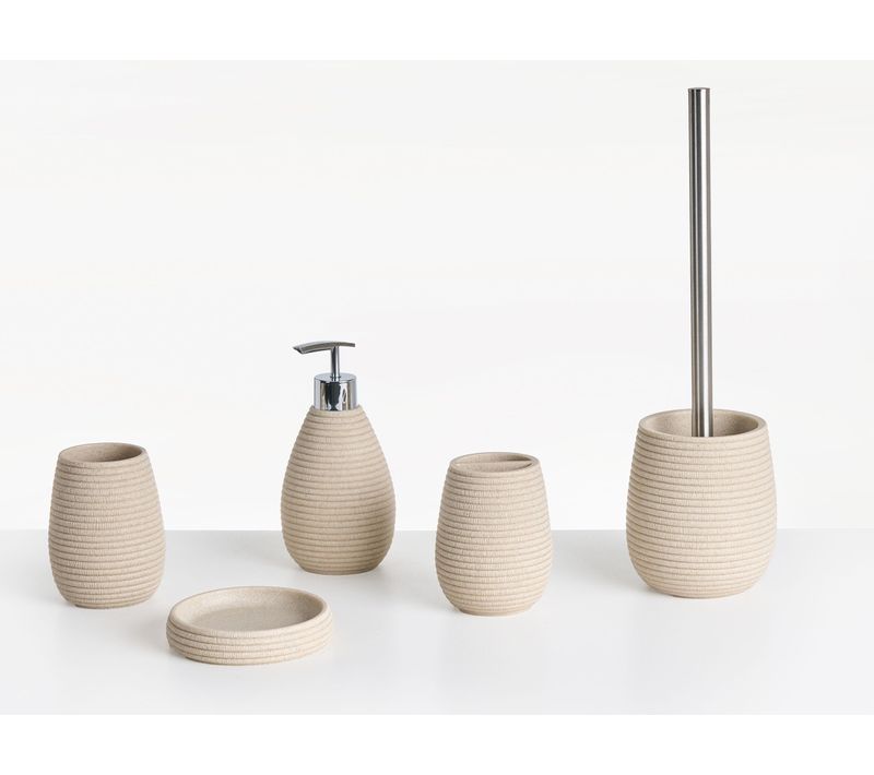 Set De 5 Accessoires De Salle De Bain Quila Beige Clair