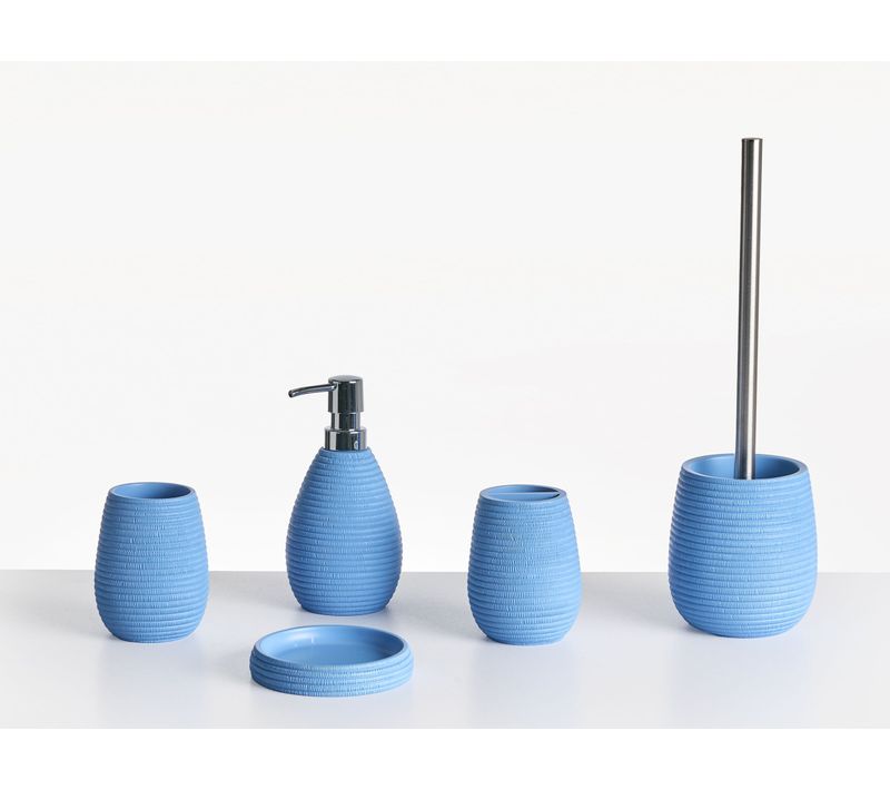 Set De 5 Accessoires De Salle De Bain Quilca Bleu