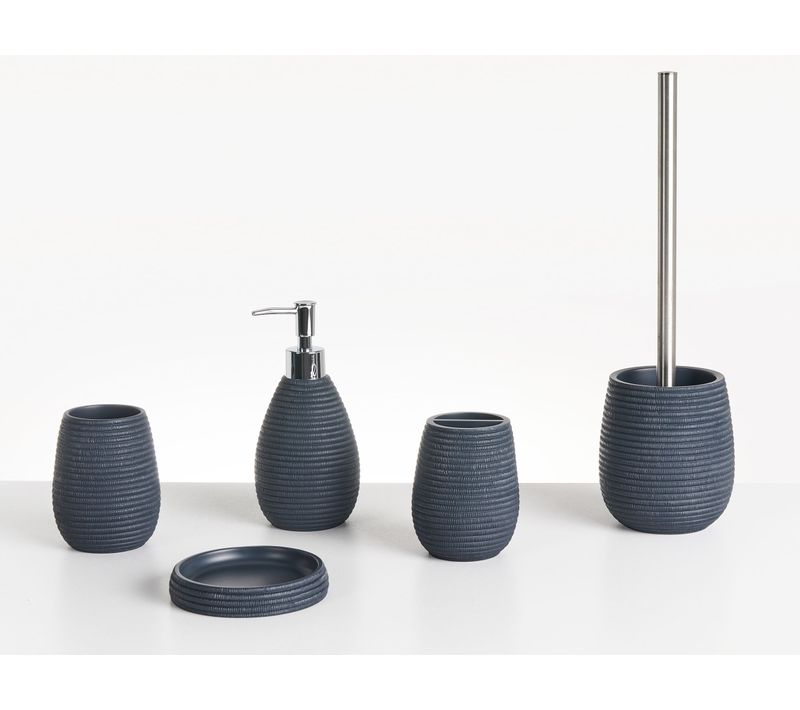 Set De 5 Accessoires De Salle De Bain Quilca Bleu Foncé
