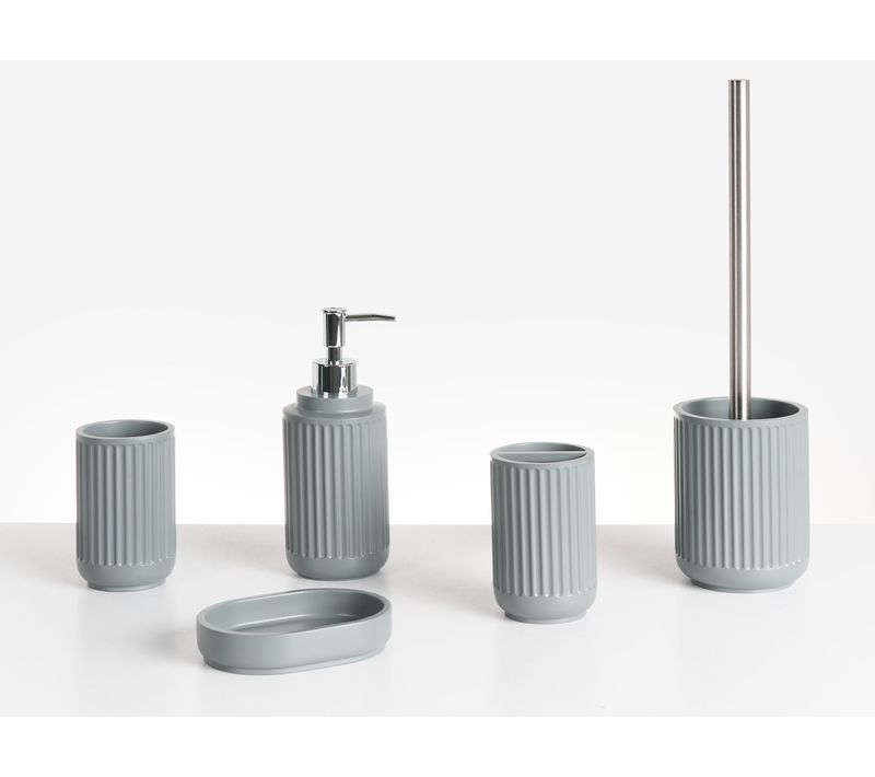 Set De 5 Accessoires De Salle De Bain Huarmey Gris Clair