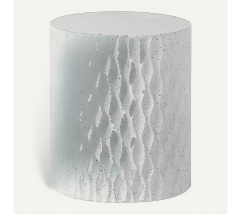 Table D'appoint Antelao 37 Cm 37 Cm Effet Terrasse Terrazzo Blanc
