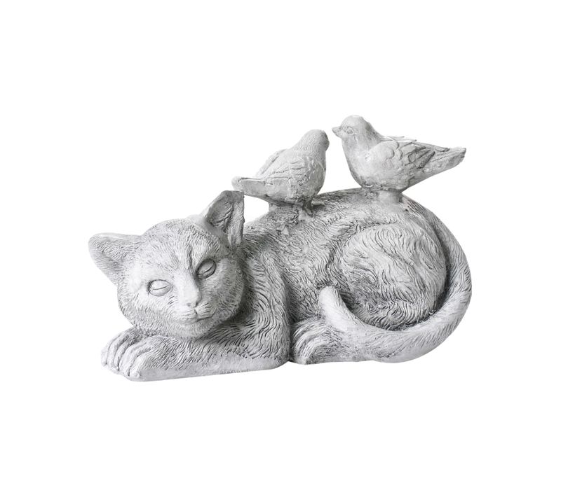 Statue De Jardin Kalela Chat Gris
