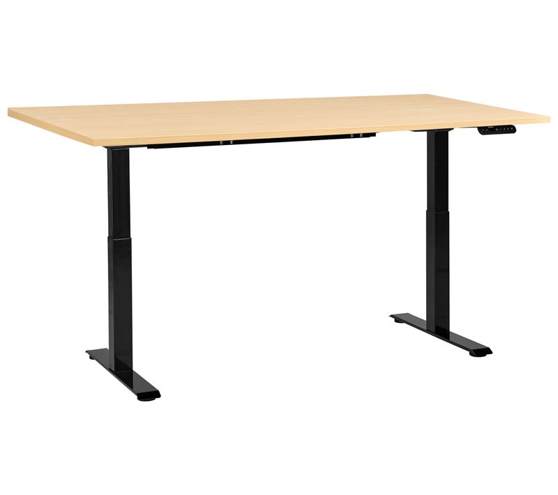 Bureau Réglable En Hauteur électriquement Destines Noir/marron Clair 160 Cm 72 Cm