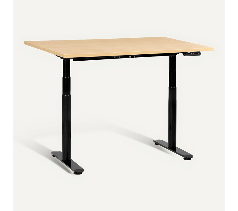 Bureau Réglable En Hauteur électriquement Destinas Noir/marron Clair 120 Cm 72 Cm