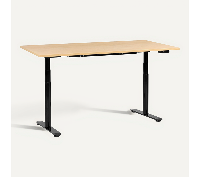 Bureau Réglable En Hauteur électriquement Destinas Noir/marron Clair 180 Cm 72 Cm