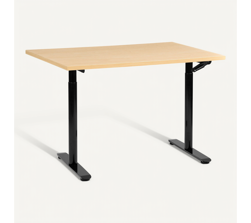 Bureau Réglable En Hauteur Manuellement Destinas Noir/marron Clair 120 Cm 72 Cm