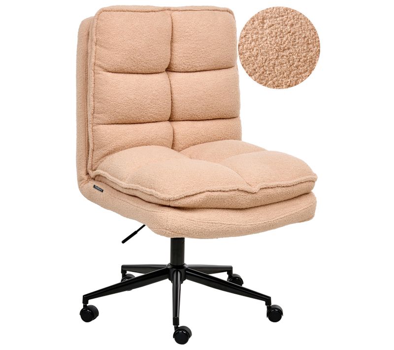 Chaise De Bureau Addison Bouclé Rose Pêche
