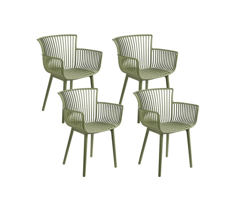 Lot De 4 Chaises De Jardin Pesaro Vert