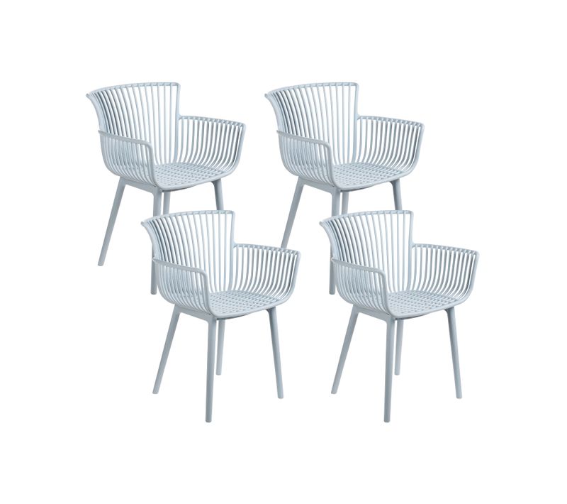 Lot De 4 Chaises De Jardin Pesaro Bleu Clair