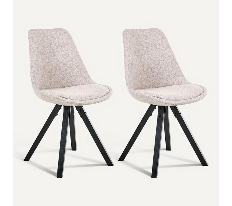 Lot De 2 Chaises De Salle à Manger Hedley Tissu Beige