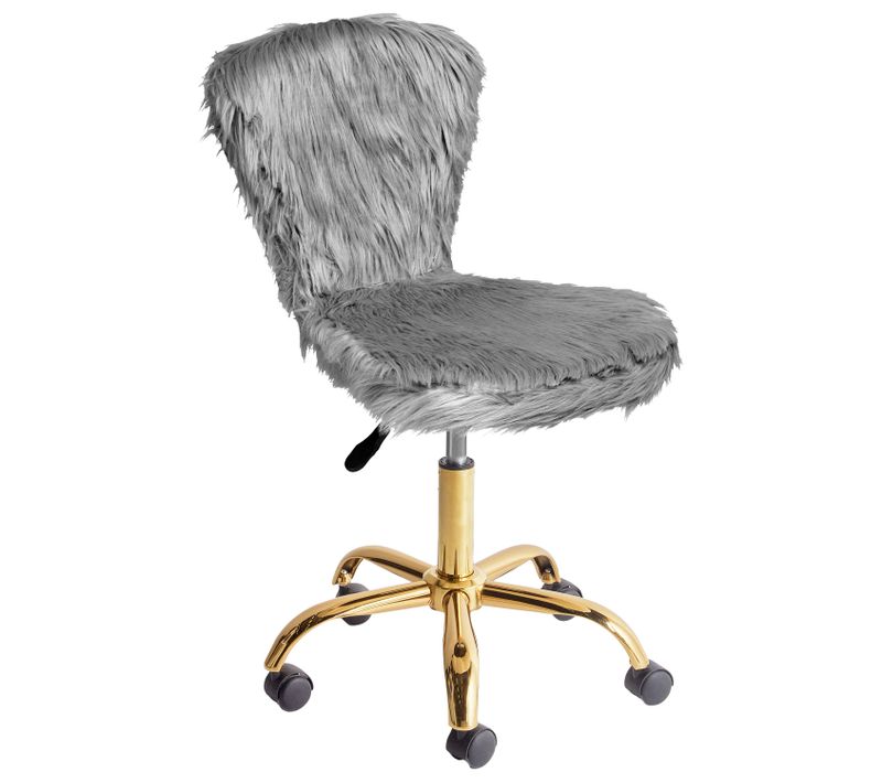 Chaise De Bureau Margate Fourrure Synthétique Gris