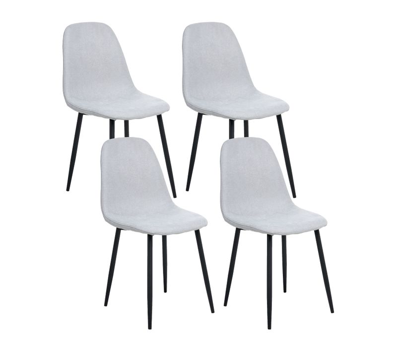 Lot De 4 Chaises De Salle à Manger Crandall Tissu Gris Clair