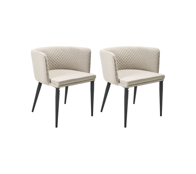 Lot De 2 Chaises De Jardin Limasson Tissu Beige