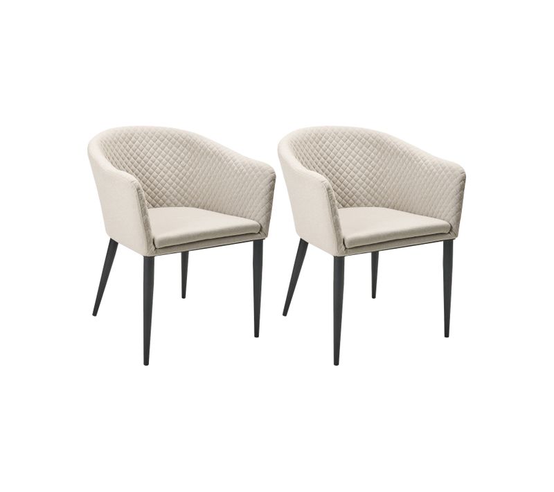 Lot De 2 Chaises De Jardin Tuluni Tissu Beige
