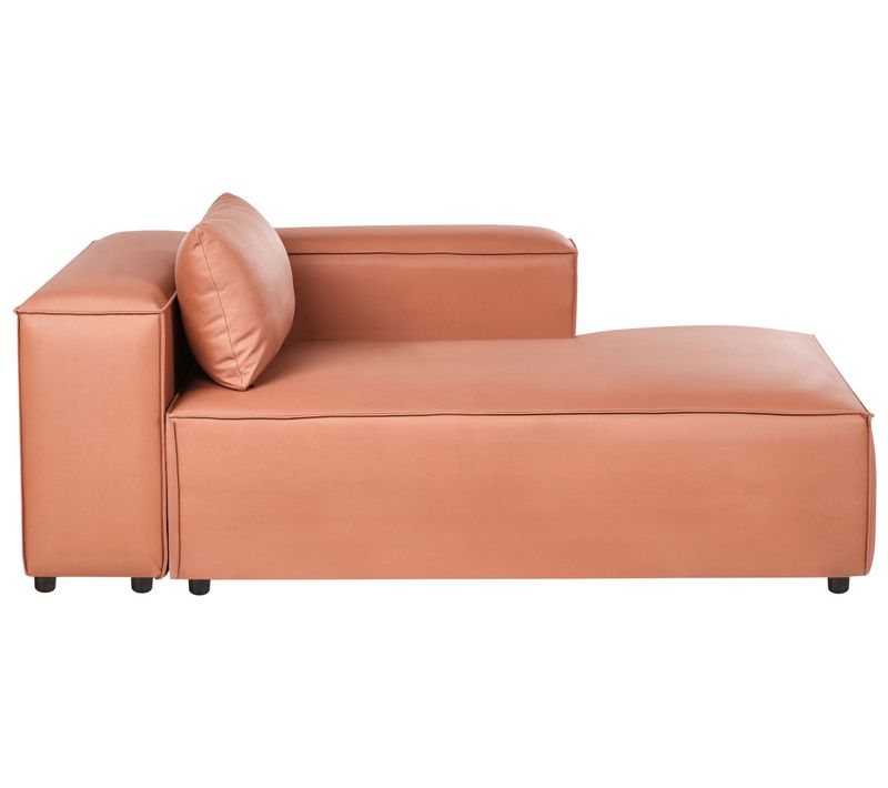 Méridienne Côté Gauche Brande Cuir Pu Marron Doré