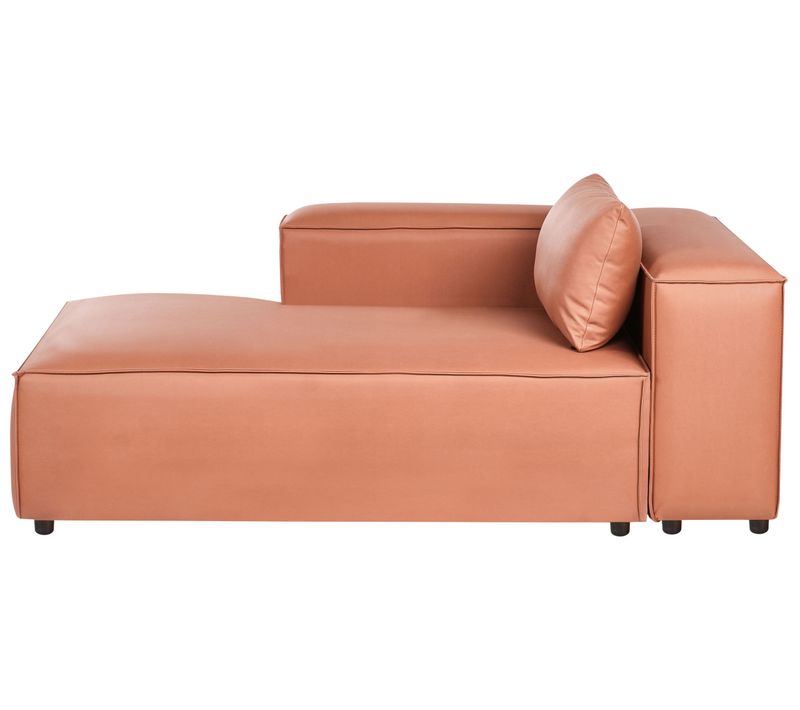 Méridienne Côté Droit Brande Cuir Pu Marron Doré