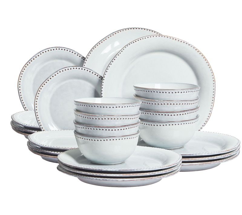 Set De 24 Couverts De Table Chervil Grès Bleu Clair