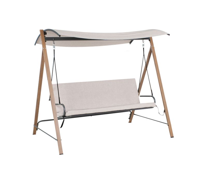 Balancelle De Jardin Bonagia Métal Beige