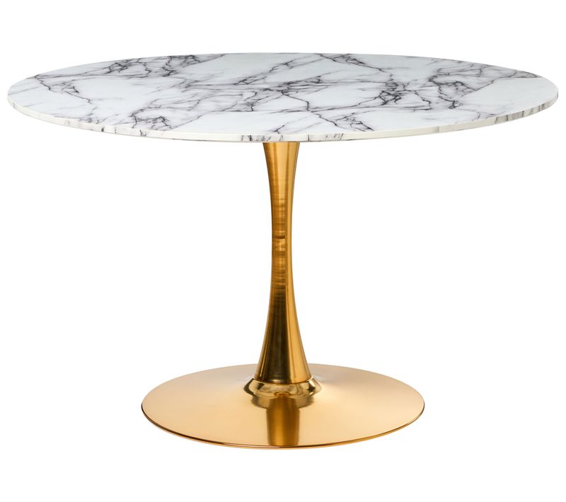 Table De Repas Boca Marbre Blanc 120 Cm 120 Cm