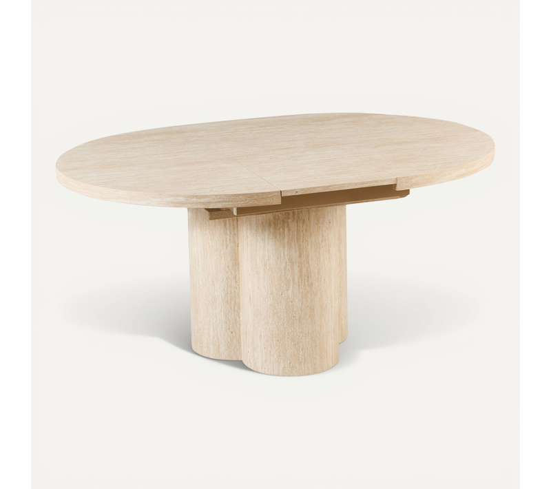 Table De Salle à Manger Extensible Moraine Effet Travertin 120/160 Cm 120 Cm