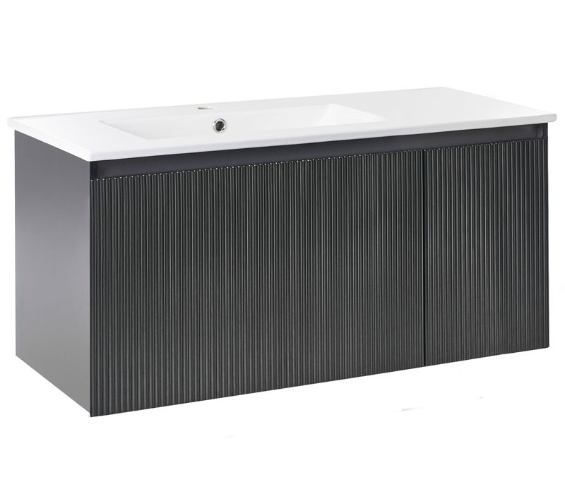 Meuble-lavabo Mural Avec Vasque Tiete Noir