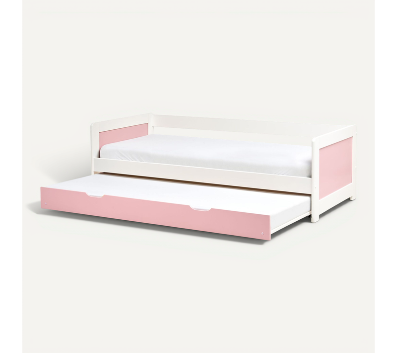 Lit Gigogne Bois De Pin Gravelines 90 X 200 Cm Rose